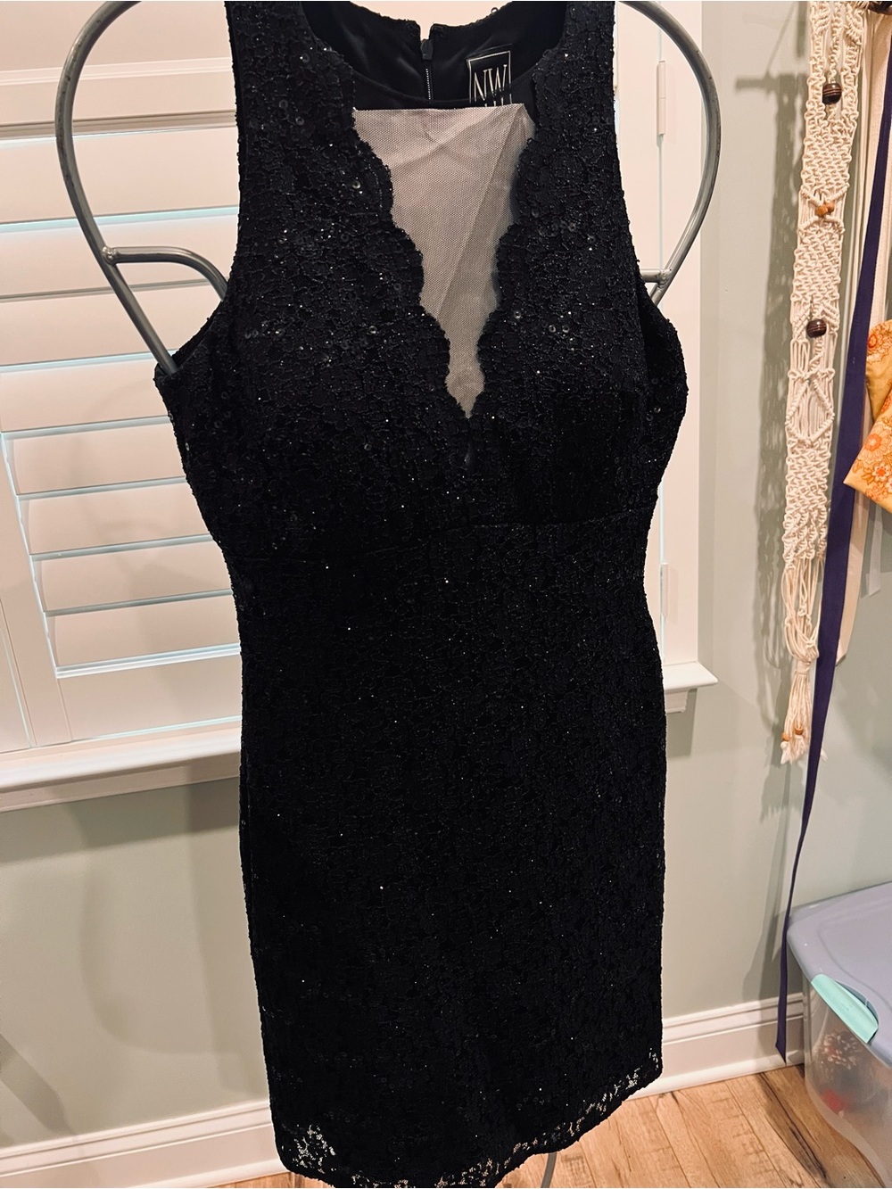 Night Way Collections Black Lace Mini Dress